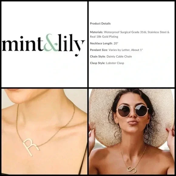 Mint & Lily Statement Initial Necklace - M - Picture 4 of 9